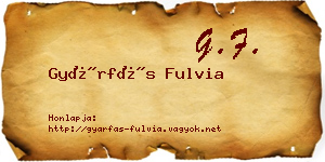 Gyárfás Fulvia névjegykártya